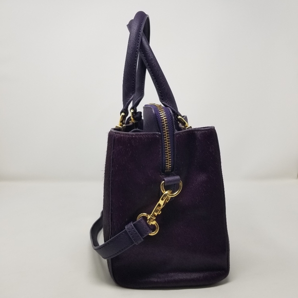 Bagley Mischka Purple Calf Hair Fur & Gold Handbag & Crossbody Bag - Picture 3 of 16